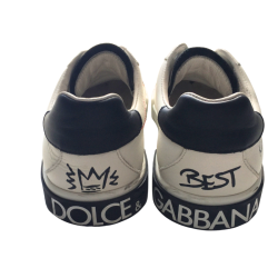 Baskets Dolce & Gabbana blanches custom style graffiti – Taille 34 – Occasion