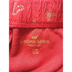 Ensemble Sergent Major velours rouge motif doré – Haut + legging – Taille 11 ans (146 cm) – Occasion