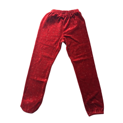 Ensemble Sergent Major velours rouge motif doré – Haut + legging – Taille 11 ans (146 cm) – Occasion