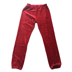 Ensemble Sergent Major velours rouge motif doré – Haut + legging – Taille 11 ans (146 cm) – Occasion