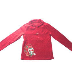 Ensemble Sergent Major velours rouge motif doré – Haut + legging – Taille 11 ans (146 cm) – Occasion