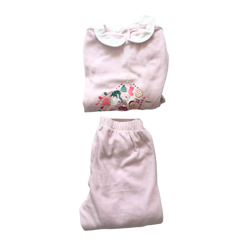 Ensemble Sergent Major rose clair fille (haut col + pantalon) – 11 ans (146 cm) – Occasion