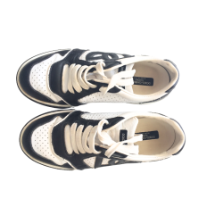 Baskets Dolce & Gabbana blanches et noires logo DG – Taille 34 – Occasion