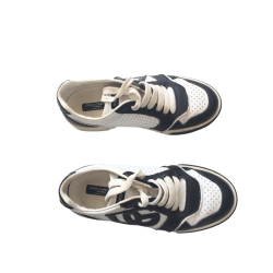 Baskets Dolce & Gabbana blanches et noires logo DG – Taille 34 – Occasion