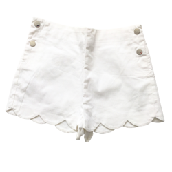Short Jacadi Paris blanc à bords festonnés – Taille 6 ans (116 cm) – Occasion