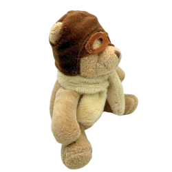 Peluche ours aviateur avec bonnet et lunettes – Coloris beige et marron – Occasion