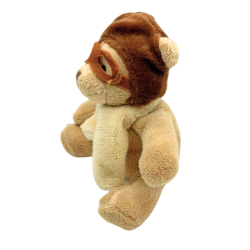 Peluche ours aviateur avec bonnet et lunettes – Coloris beige et marron – Occasion