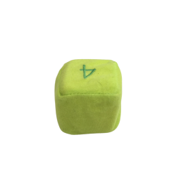 Dé en tissu chiffre 4 – Cube souple éducatif enfant