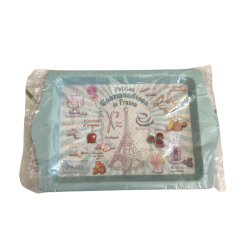 Plateau rectangulaire gourmandises françaises – Décor rétro, neuf