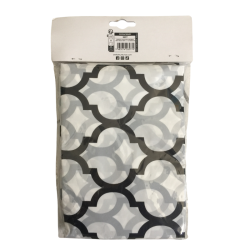 Rideau de douche motif graphique noir et blanc – 180 cm avec anneaux