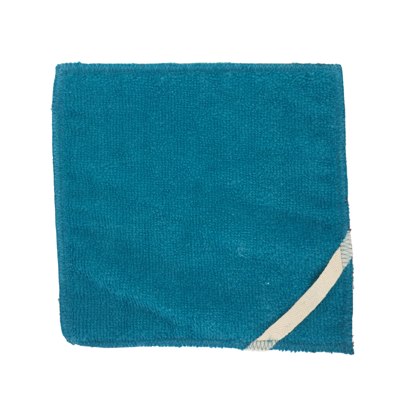 Chiffon microfibre double face avec côté grattant bleu