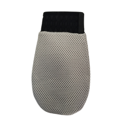 Gant de nettoyage filet grattant gris