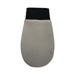 Gant de nettoyage filet grattant gris