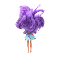 Poupée mannequin cheveux violets robe colorée
