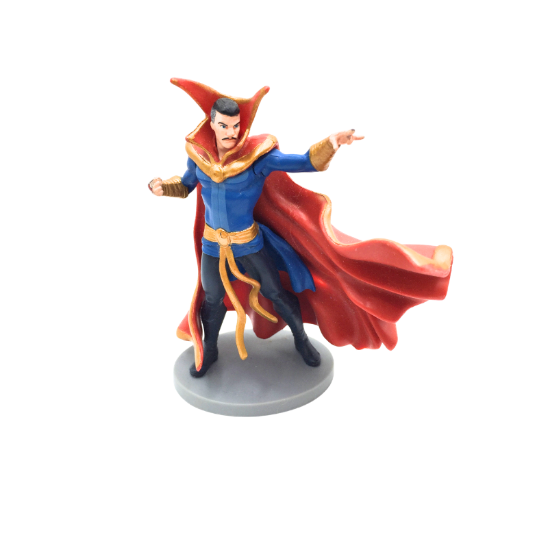 Figurine sorcier héros cape rouge style fantasy