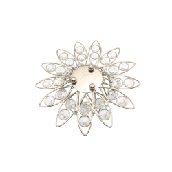 Photophore décoratif métal et strass pour bougie