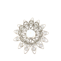 Photophore décoratif métal et strass pour bougie