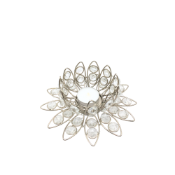 Photophore décoratif métal et strass pour bougie