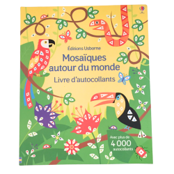 Livre enfant mosaïques autocollants autour du monde