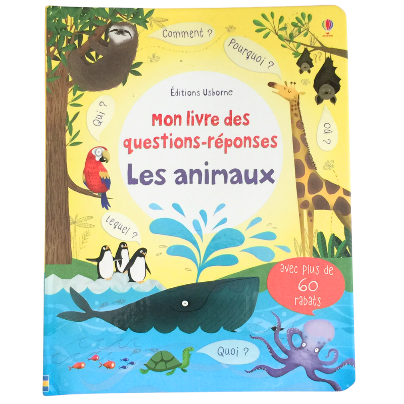 Livre enfant questions réponses les animaux avec rabats