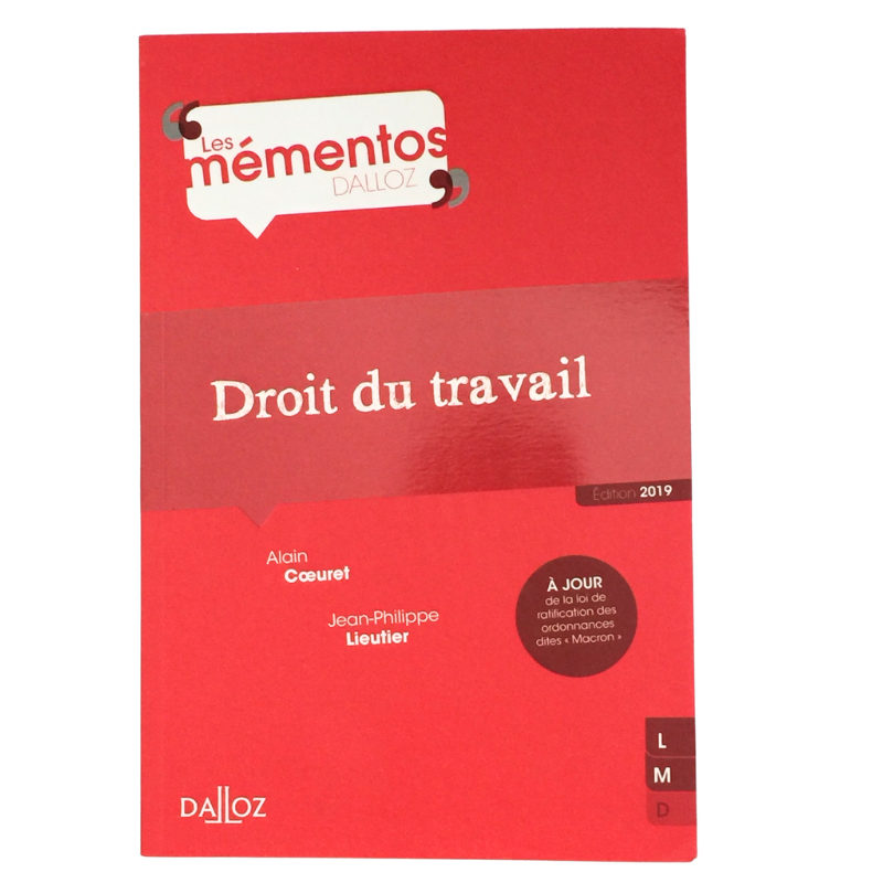 Livre droit du travail mémentos Dalloz édition 2019