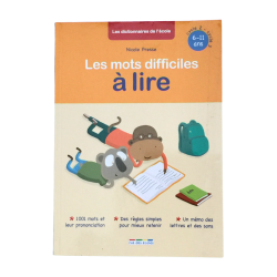 Livre scolaire les mots difficiles à lire enfant