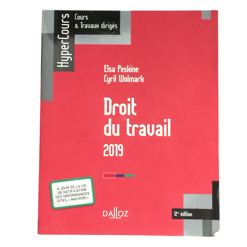 Livre droit du travail 2019 cours et travaux dirigés