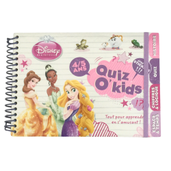 Livre enfant Disney Princess Quiz O’Kids activités