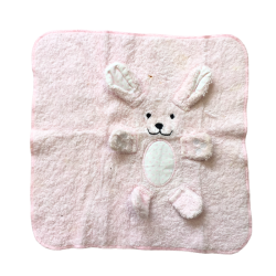 Doudou plat bébé lapin rose