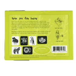 Cartes visuelles bébé noir et blanc jungle