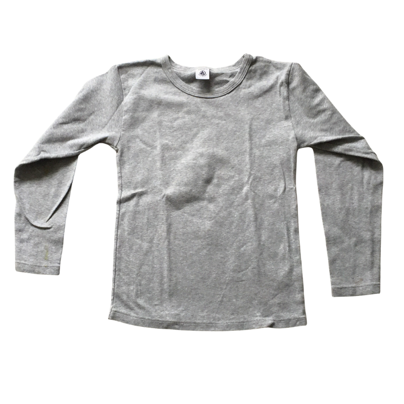 T-shirt manches longues Petit Bateau gris 12 ans