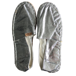 Espadrilles femme effet métallisé argent taille 38