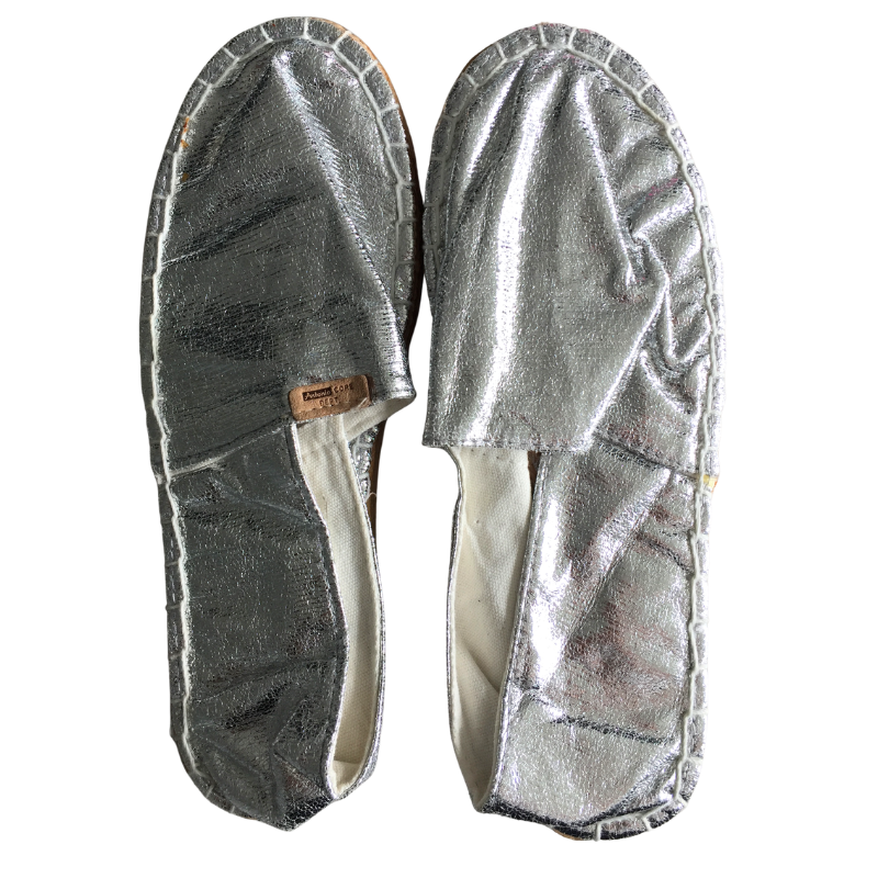Espadrilles femme effet métallisé argent taille 38