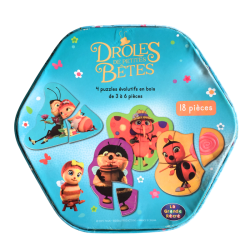Puzzle enfant bois drôles de petites bêtes