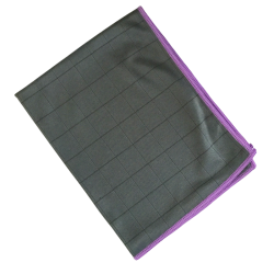 Chiffon microfibre gris bord violet multi-usage