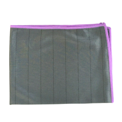 Chiffon microfibre gris bord violet multi-usage