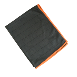 Chiffon microfibre gris bord orange multi-usage