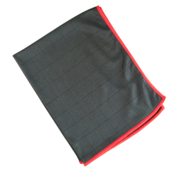 Chiffon microfibre gris bord rouge multi-usage