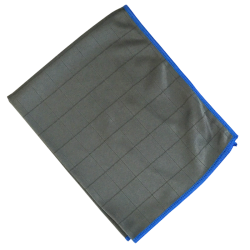 Chiffon microfibre gris bord bleu multi-usage