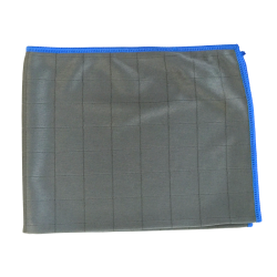 Chiffon microfibre gris bord bleu multi-usage