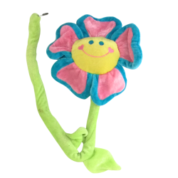 Peluche fleur colorée bébé avec attache