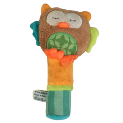 Hochet bébé hibou en peluche