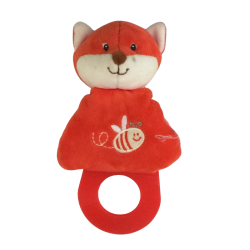 Hochet bébé renard en peluche