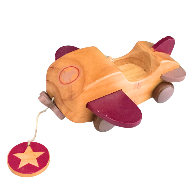 Avion en bois jouet enfant à tirer