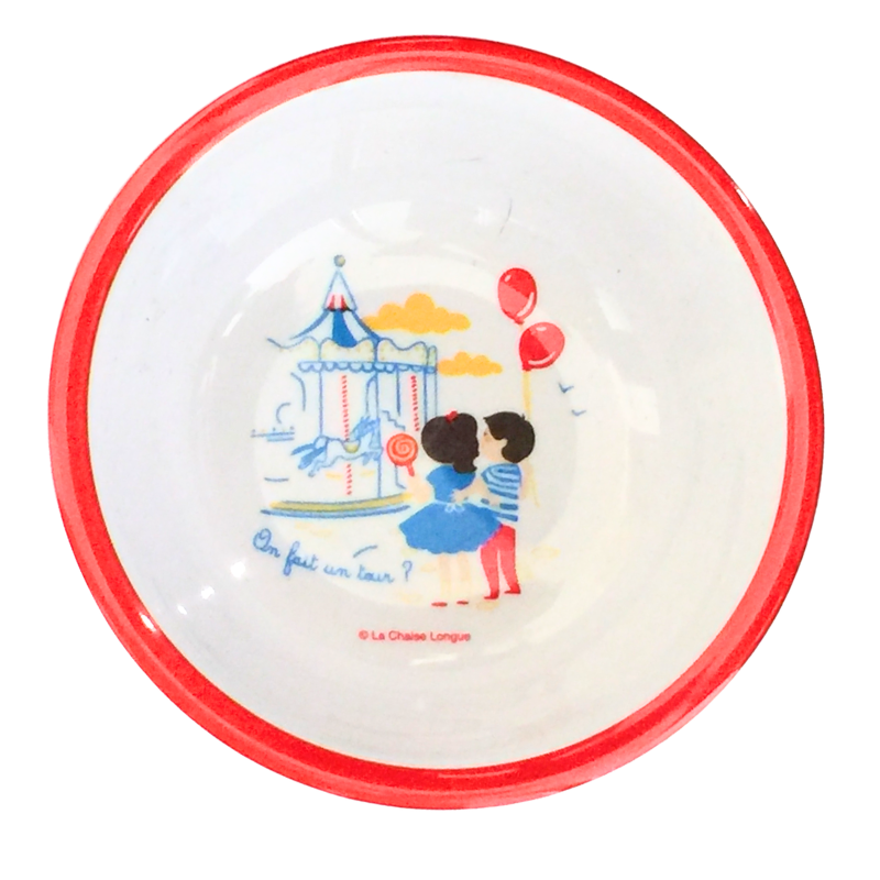 Bol ventouse bébé blanc et rouge