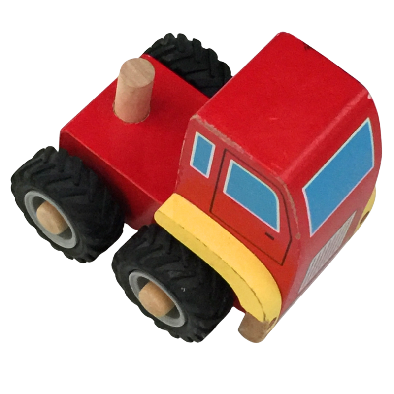 Camion en bois rouge jouet enfant