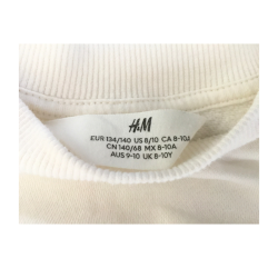 Sweat fille blanc H&M taille 8-10 ans