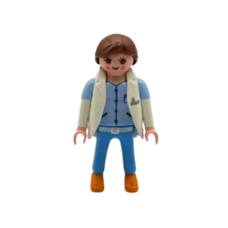 Figurine Playmobil Personnage en Bleu et Veste Crème