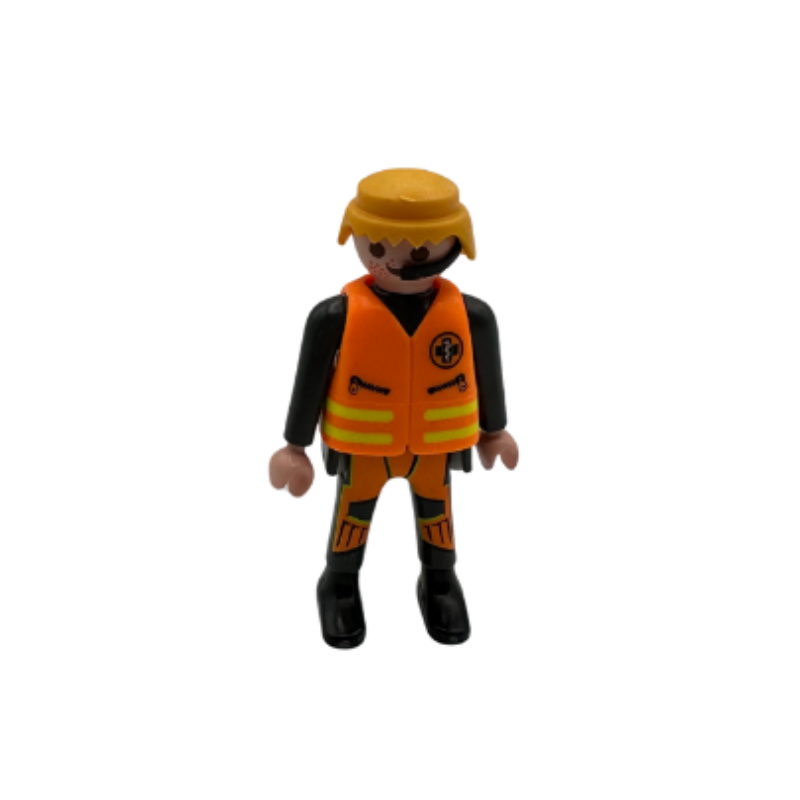 Figurine Playmobil Secouriste en Gilet Orange