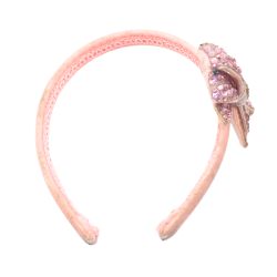 Serre-tête rose avec nœud pailleté
